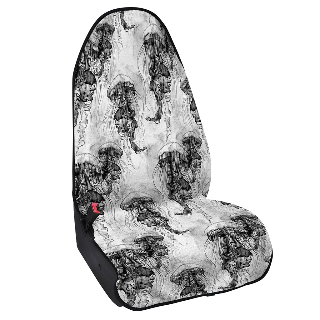 Black And White Jellyfish Pattern Print Waterproof Car Seat Cover