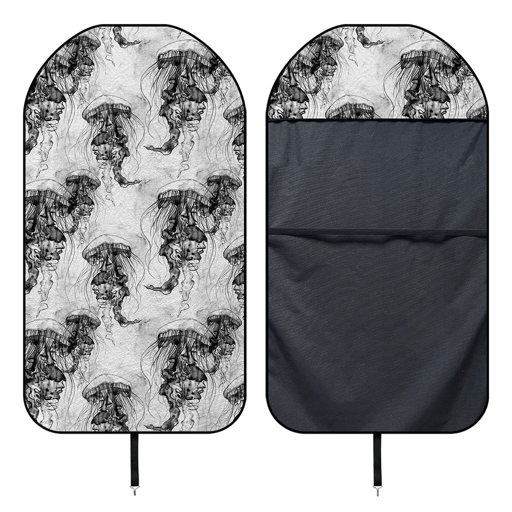 Black And White Jellyfish Pattern Print Waterproof Car Seat Cover