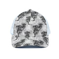 Black And White Jellyfish Pattern Print White Mesh Trucker Hat
