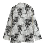 Black And White Jellyfish Pattern Print Women's Blazer