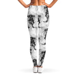Black And White Jellyfish Pattern Print Women's Leggings