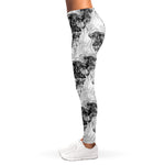 Black And White Jellyfish Pattern Print Women's Leggings