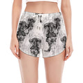 Black And White Jellyfish Pattern Print Women's Split Running Shorts