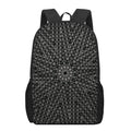 Black And White Kaleidoscope Print 17 Inch Backpack