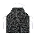 Black And White Kaleidoscope Print Adjustable Apron