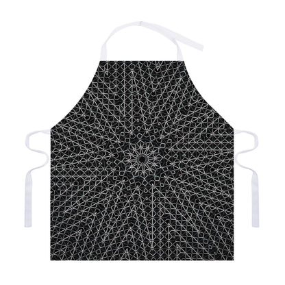 Black And White Kaleidoscope Print Adjustable Apron