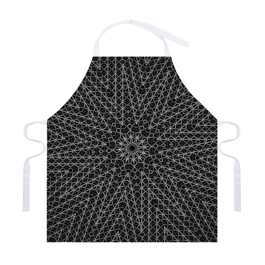 Black And White Kaleidoscope Print Adjustable Apron