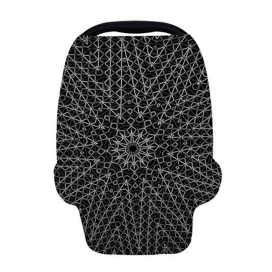 Black And White Kaleidoscope Print Baby Seat Cover