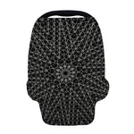 Black And White Kaleidoscope Print Baby Seat Cover