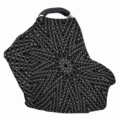 Black And White Kaleidoscope Print Baby Seat Cover