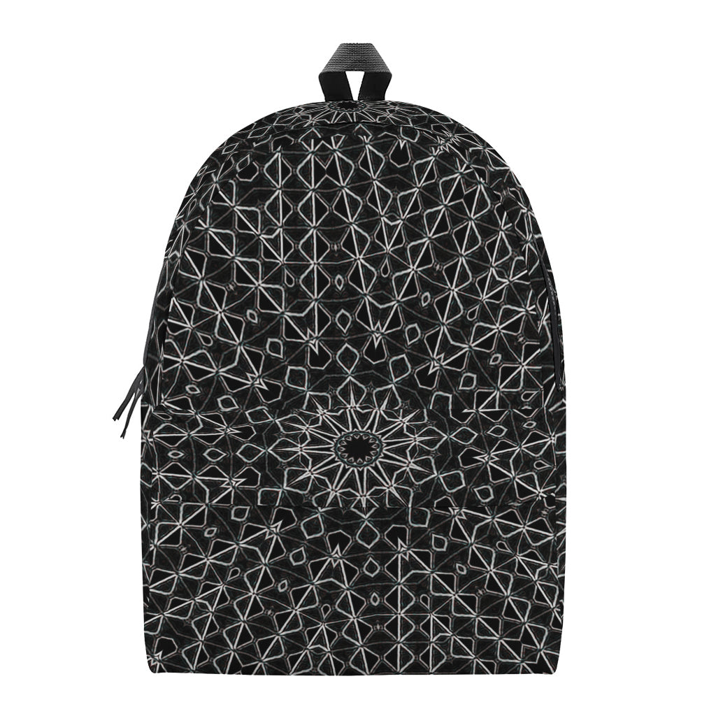 Black And White Kaleidoscope Print Backpack