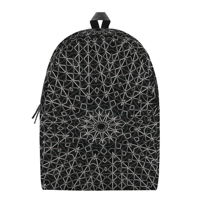 Black And White Kaleidoscope Print Backpack