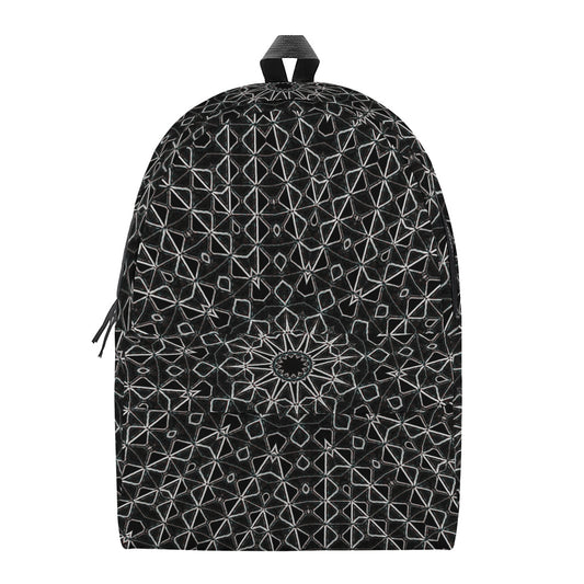 Black And White Kaleidoscope Print Backpack