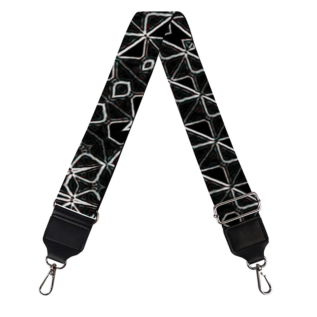 Black And White Kaleidoscope Print Bag Strap