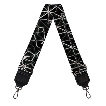 Black And White Kaleidoscope Print Bag Strap