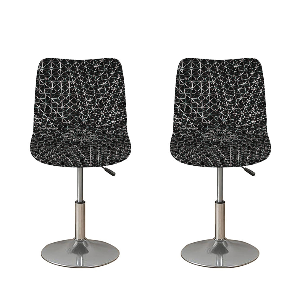 Black And White Kaleidoscope Print Bar Stool Covers