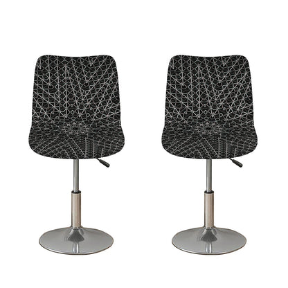Black And White Kaleidoscope Print Bar Stool Covers