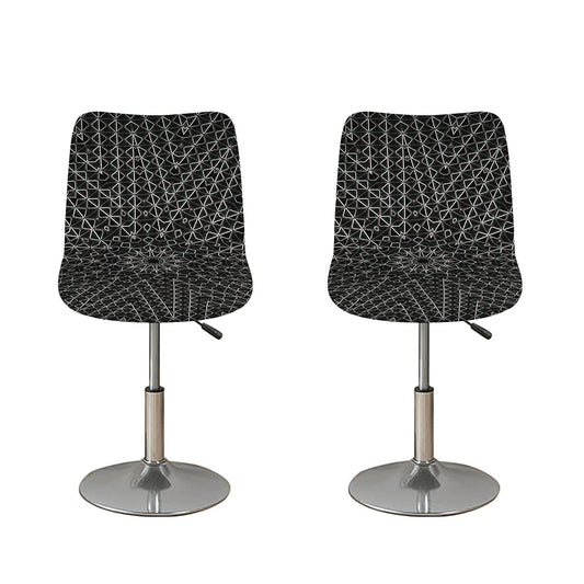 Black And White Kaleidoscope Print Bar Stool Covers