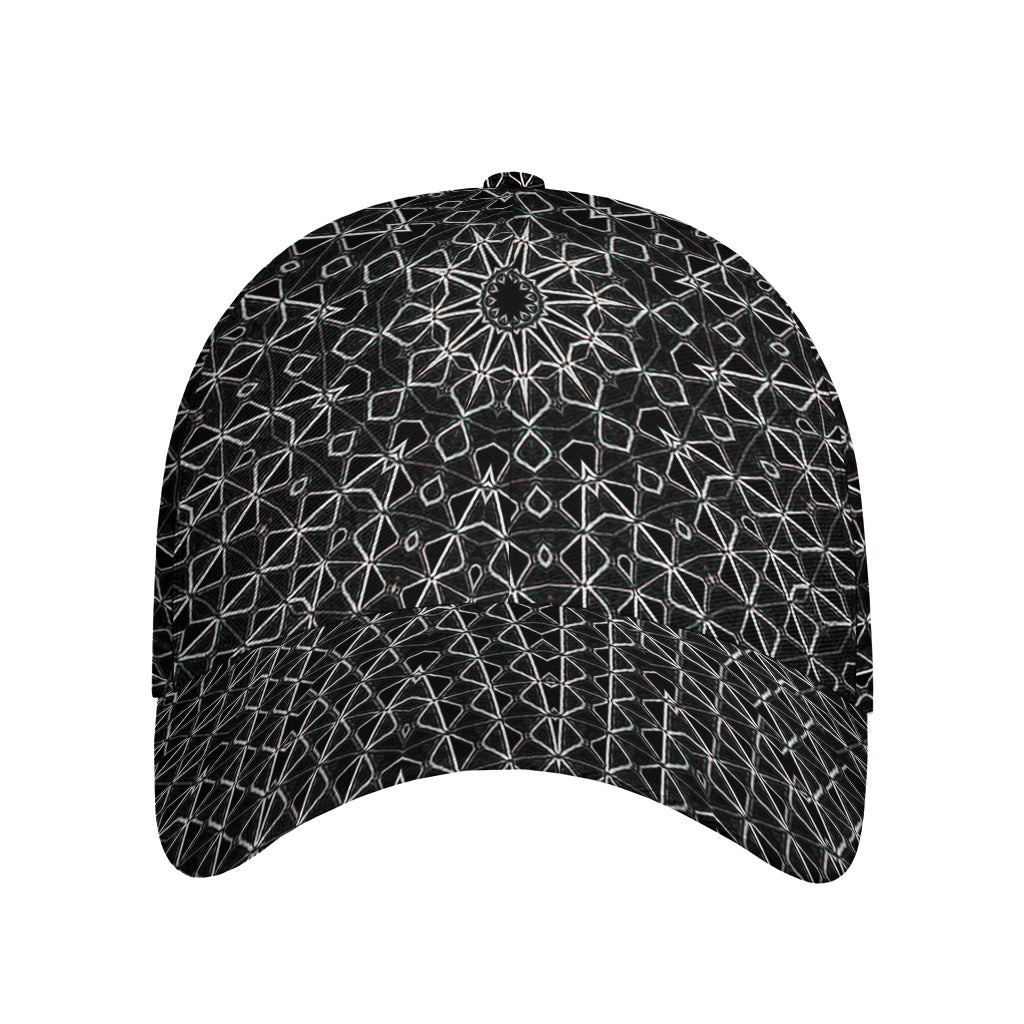 Black And White Kaleidoscope Print Baseball Cap