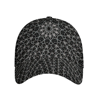 Black And White Kaleidoscope Print Baseball Cap