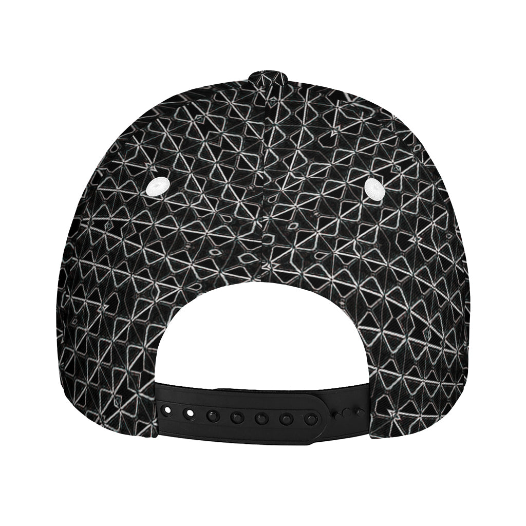 Black And White Kaleidoscope Print Baseball Cap