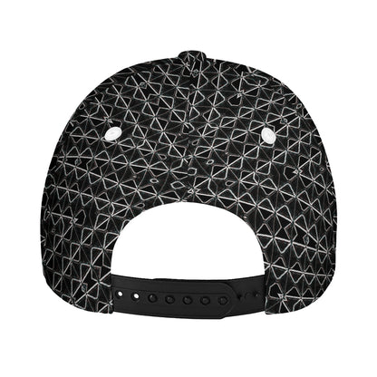 Black And White Kaleidoscope Print Baseball Cap