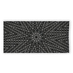 Black And White Kaleidoscope Print Beach Towel