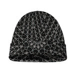 Black And White Kaleidoscope Print Beanie