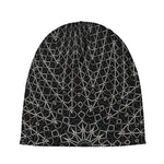 Black And White Kaleidoscope Print Beanie