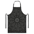 Black And White Kaleidoscope Print Bib Apron With Pocket