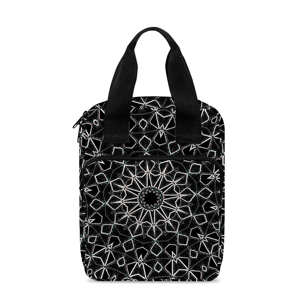 Black And White Kaleidoscope Print Bible Tote Bag