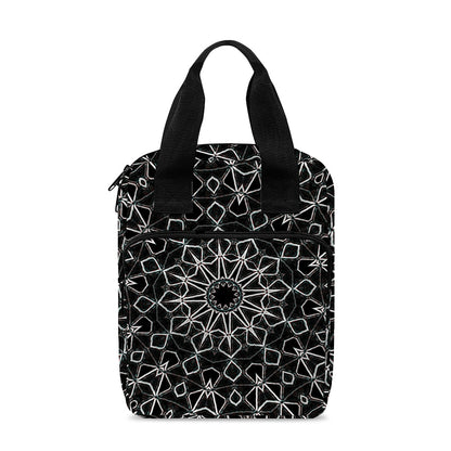 Black And White Kaleidoscope Print Bible Tote Bag
