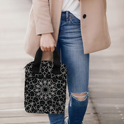 Black And White Kaleidoscope Print Bible Tote Bag