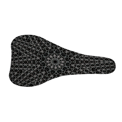 Black And White Kaleidoscope Print Bicycle Seat Cover