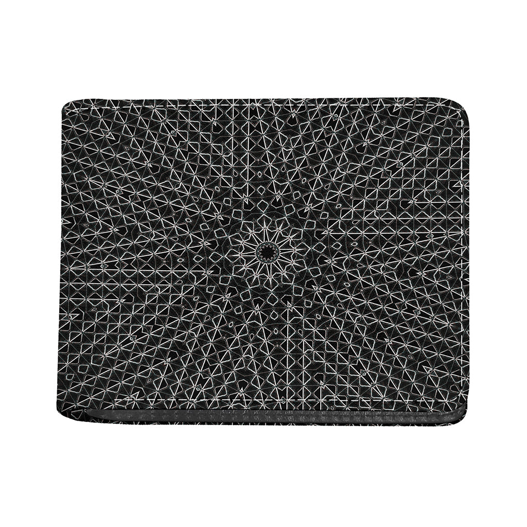 Black And White Kaleidoscope Print Bifold Wallet