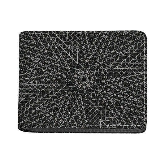 Black And White Kaleidoscope Print Bifold Wallet