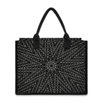 Black And White Kaleidoscope Print Canvas Tote Bag