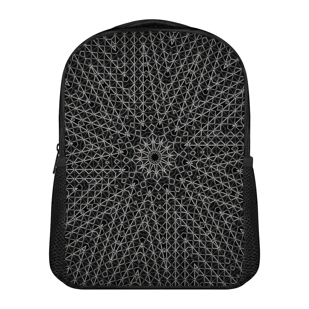 Black And White Kaleidoscope Print Casual Backpack