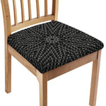Black And White Kaleidoscope Print Chair Cushion Cover
