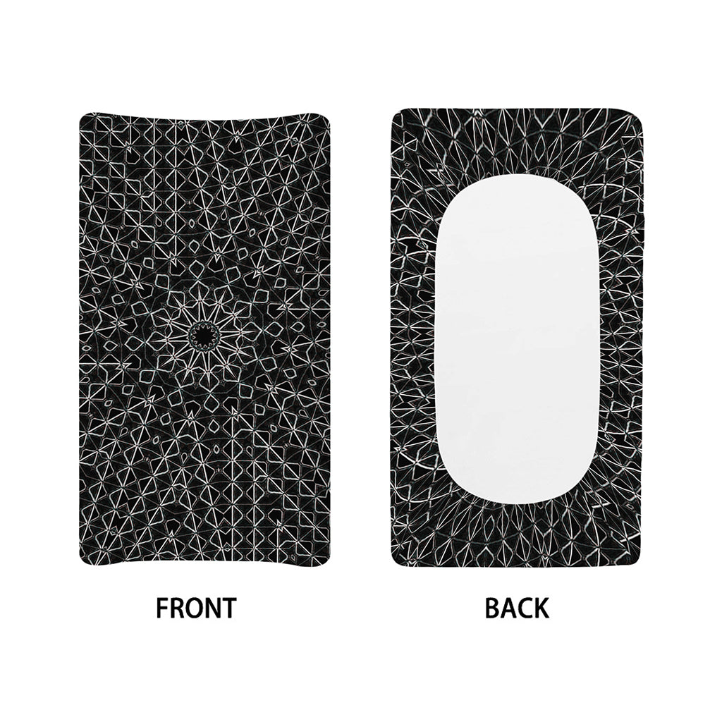 Black And White Kaleidoscope Print Changing Pad Cover