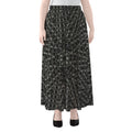 Black And White Kaleidoscope Print Chiffon Maxi Skirt
