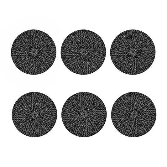 Black And White Kaleidoscope Print Coaster Set