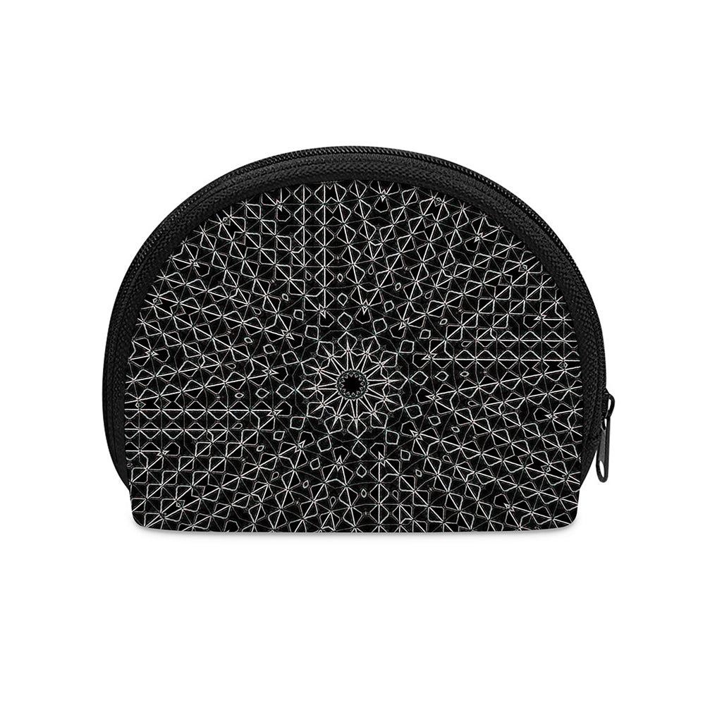 Black And White Kaleidoscope Print Coin Purse