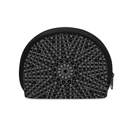 Black And White Kaleidoscope Print Coin Purse