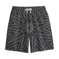 Black And White Kaleidoscope Print Cotton Shorts