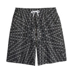 Black And White Kaleidoscope Print Cotton Shorts