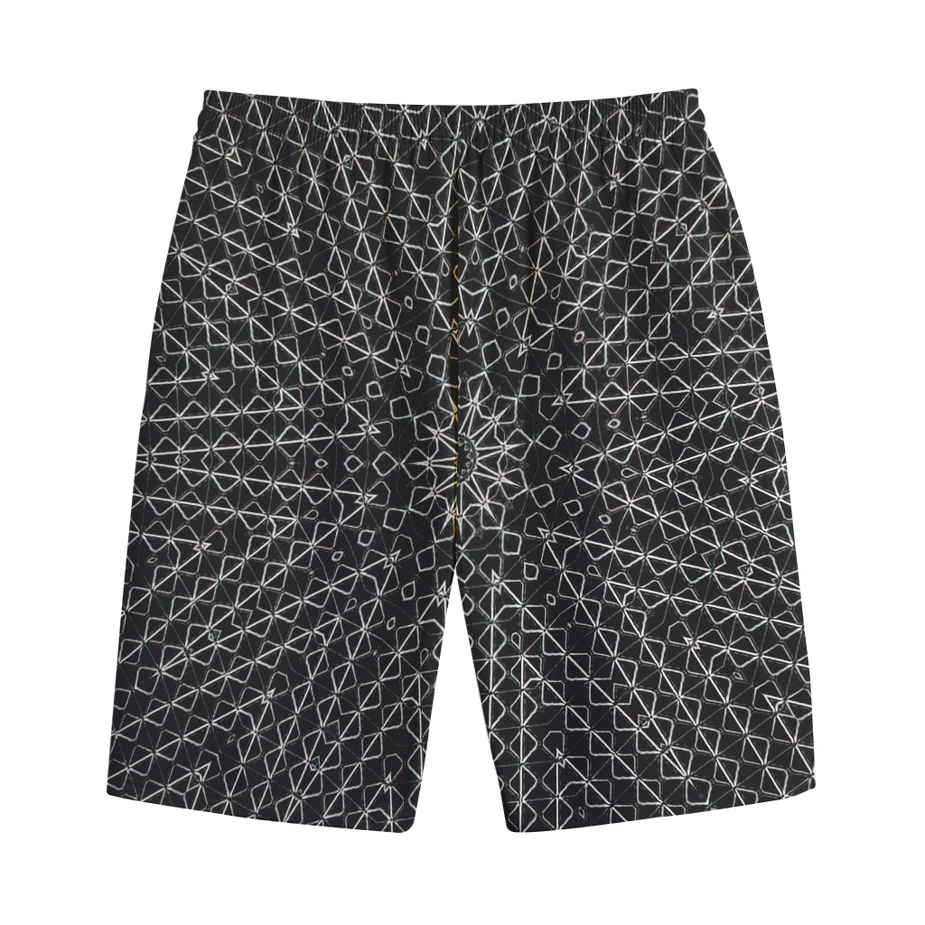 Black And White Kaleidoscope Print Cotton Shorts