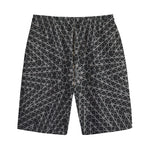 Black And White Kaleidoscope Print Cotton Shorts