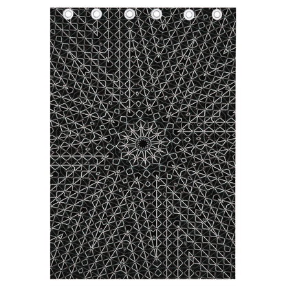 Black And White Kaleidoscope Print Curtain