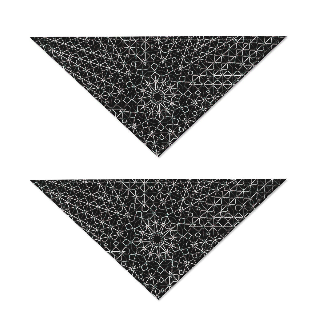 Black And White Kaleidoscope Print Dog Bandana